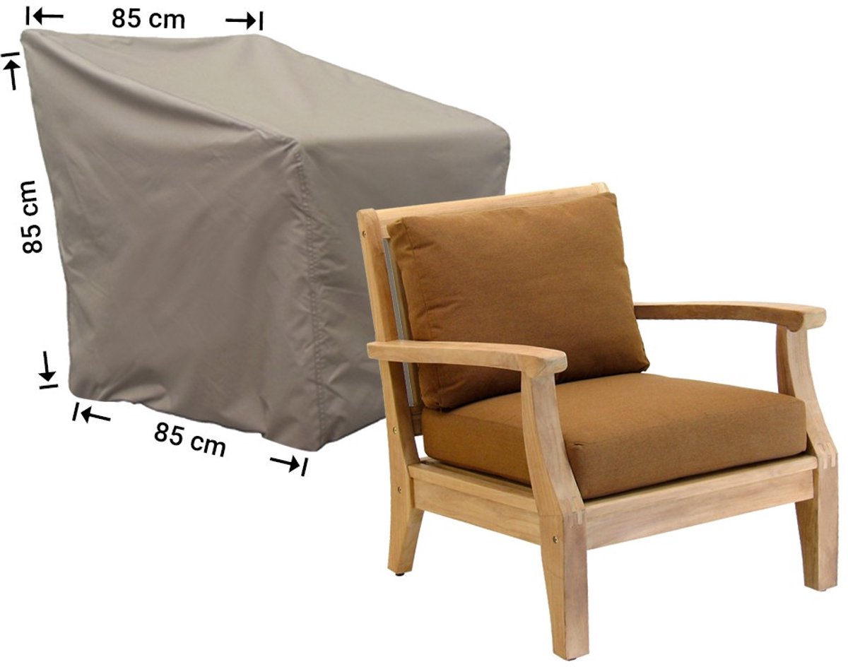 Raffles Covers Tuinstoelhoes - 85 x 85 H: 85 cm - RLC85shaped - Waterdicht - Ademend - UV-bestendig - Elastisch rijgkoord - Beschermhoes tuinmeubelen Taupe