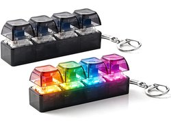 2 draagbare speelgoedtoetsenborden, verlicht anti-stress toetsenbord, 4 toetsen, Clicky Fidget , toetsenbord, klikker, mechanische schakelaar, stressverlichting voor volwassenen en kinderen