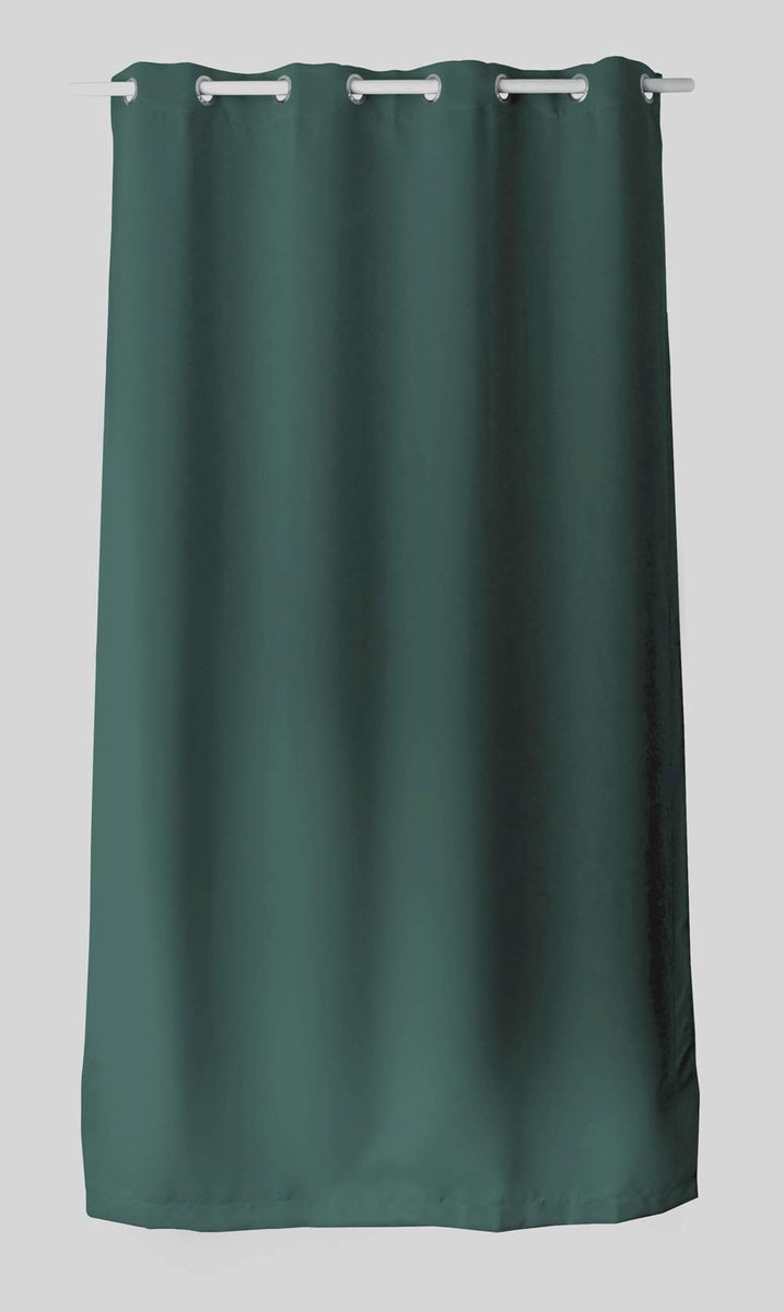 Enjoy Home - Paar gordijnen rechts – polyester – 140 x 240 cm – donkergroen – collectie Basic – klaar om op te hangen – wasbaar op 30 ° – voor alle ruimtes – beddengoed – gordijnen