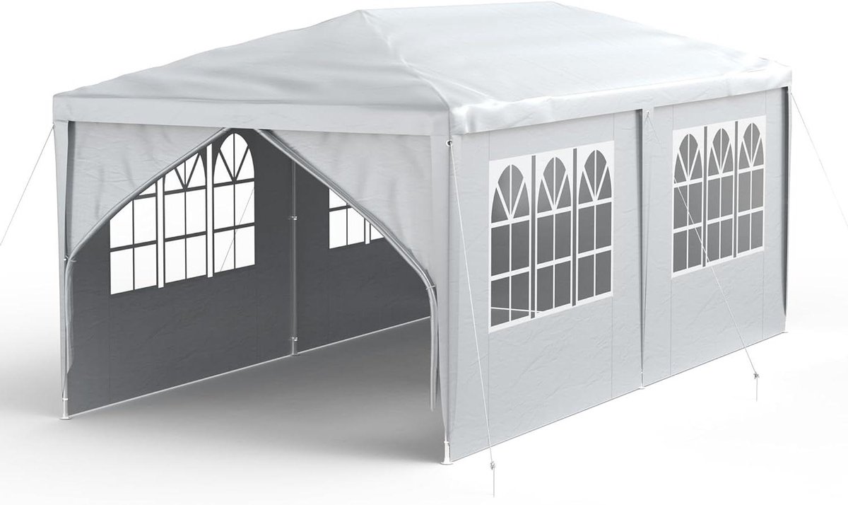 Partytent Paviljoen - Tuinpaviljoen Feesttent - Buitenfeesten Organiseren - Afneembare Zijwanden - 3 x 6 m - Grijs