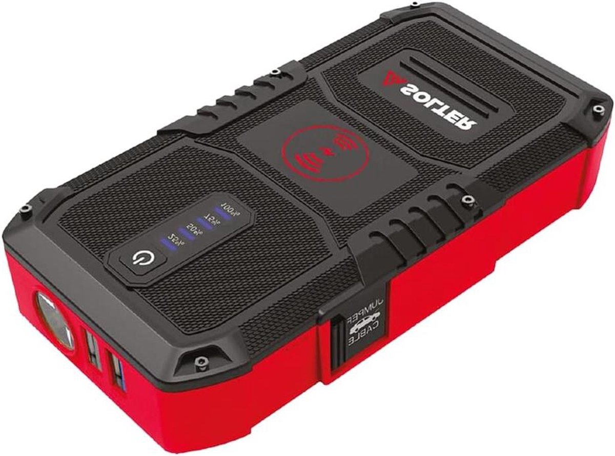 Accustarter - Startbooster Jumpstarter - Auto Starten - Compact Ontwerp - 12.5 x 19.5 x 10.5 cm - Meerkleurig