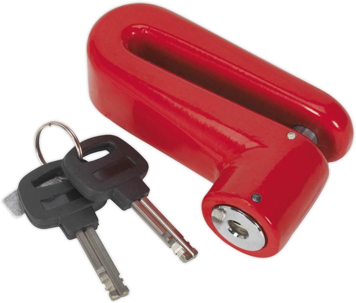 Motorfiets Schijfremslot - Remklauwslot Beveiliging - Diefstal Voorkomen - Geharde Borgpen - 10 mm - Rood