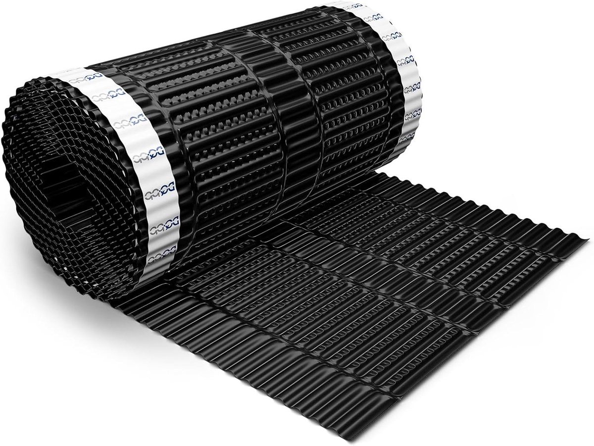 Dak Nokrol - Braamband Afdichting - Dak Afdichten - Geplooid Aluminium - 5 m x 300 mm - Zwart