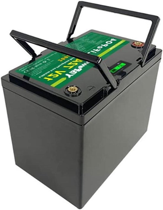 Lithium IJzerfosfaat Accu - LiFePO4 Batterij - Energie Opslag - Geïntegreerd BMS LCD - 12V 72Ah - Zwart