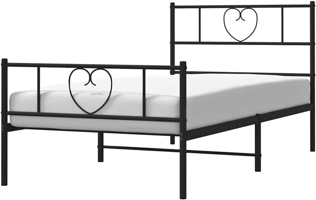 Bedframe Metaal - Eenpersoonsbed Frame - Slaapkamer Inrichten - Robuuste Constructie - 100x200 cm - Zwart