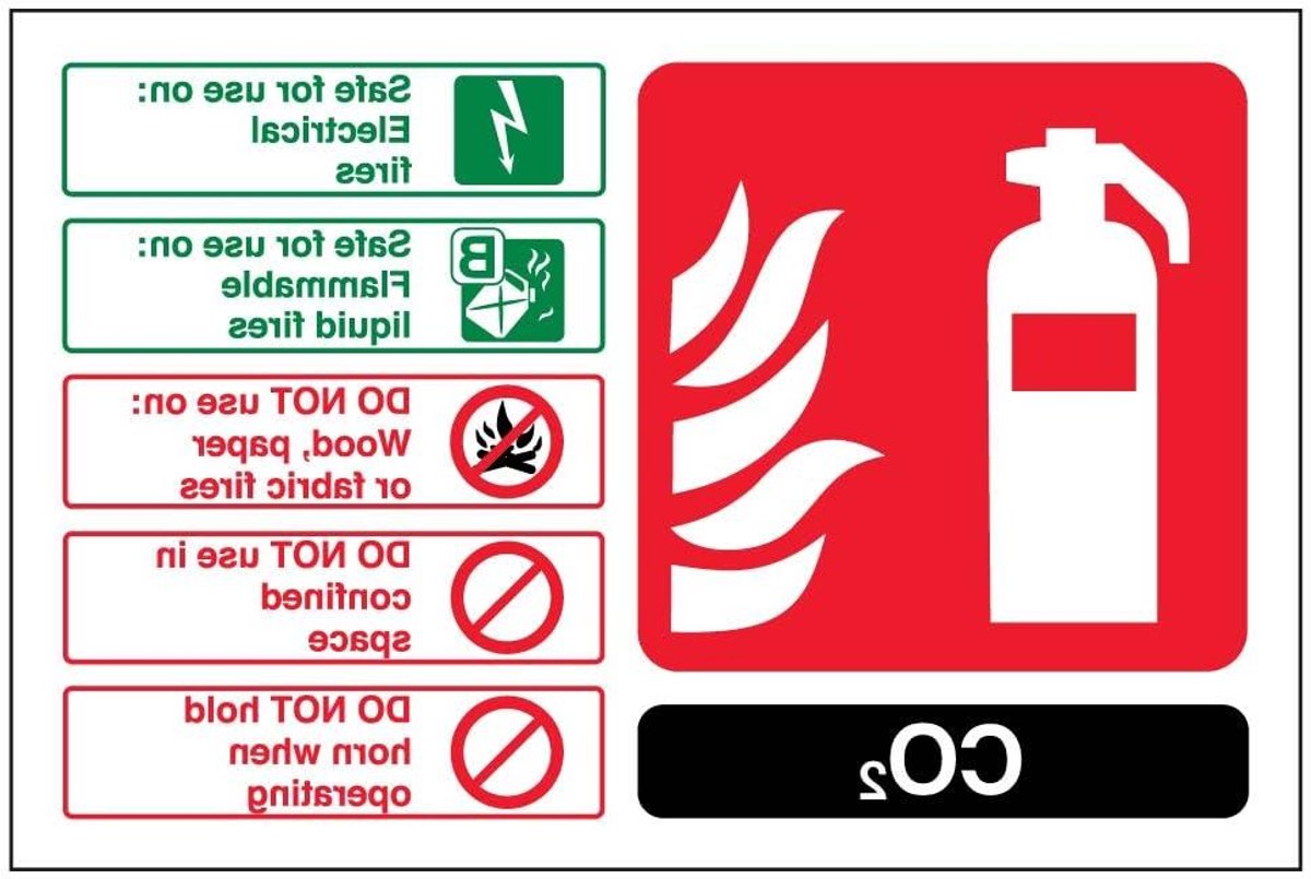 Brandblussignaal CO2 - Veiligheidsbord Brandblusser - Veiligheid Aangeven - EN ISO 7010 Gecertificeerd - 200 x 150 mm