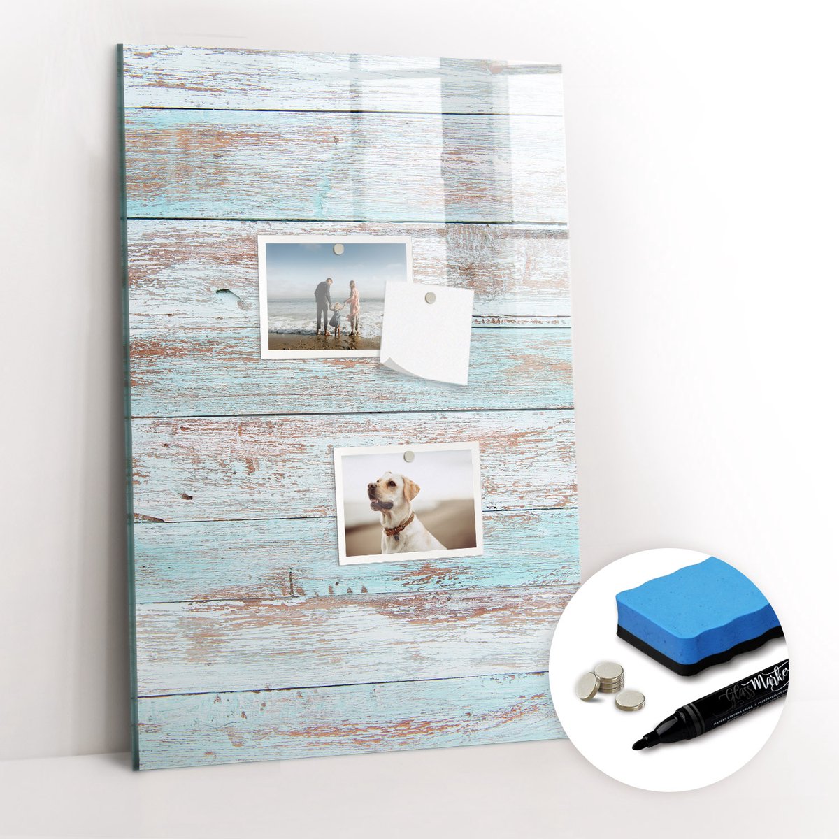 Tulup Whitebord - Pastelkleurige woonkamerpanelen - 40 x 60 cm - Blauw Magneetbord Muur - Gratis 5 Sterke Magneten + Whiteboard Marker & Wisser - Industrieel Wandbord - Magneetbord Muur - Inspiratiebord Kantoor