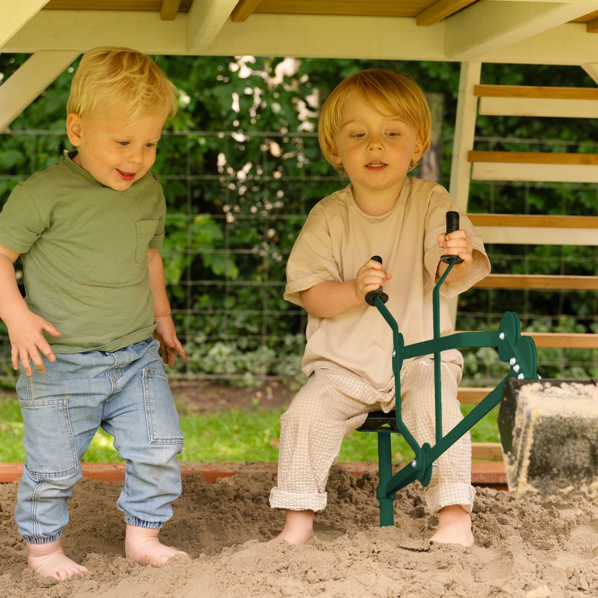 AXI Justin Graafmachine voor Zandbak – Groen/zwart – 360° Draaibare Speelgraafmachine – Stalen Graafmachine voor Kinderen – Zandbak Speelgoed – Vanaf 3 Jaar — afbeelding 5