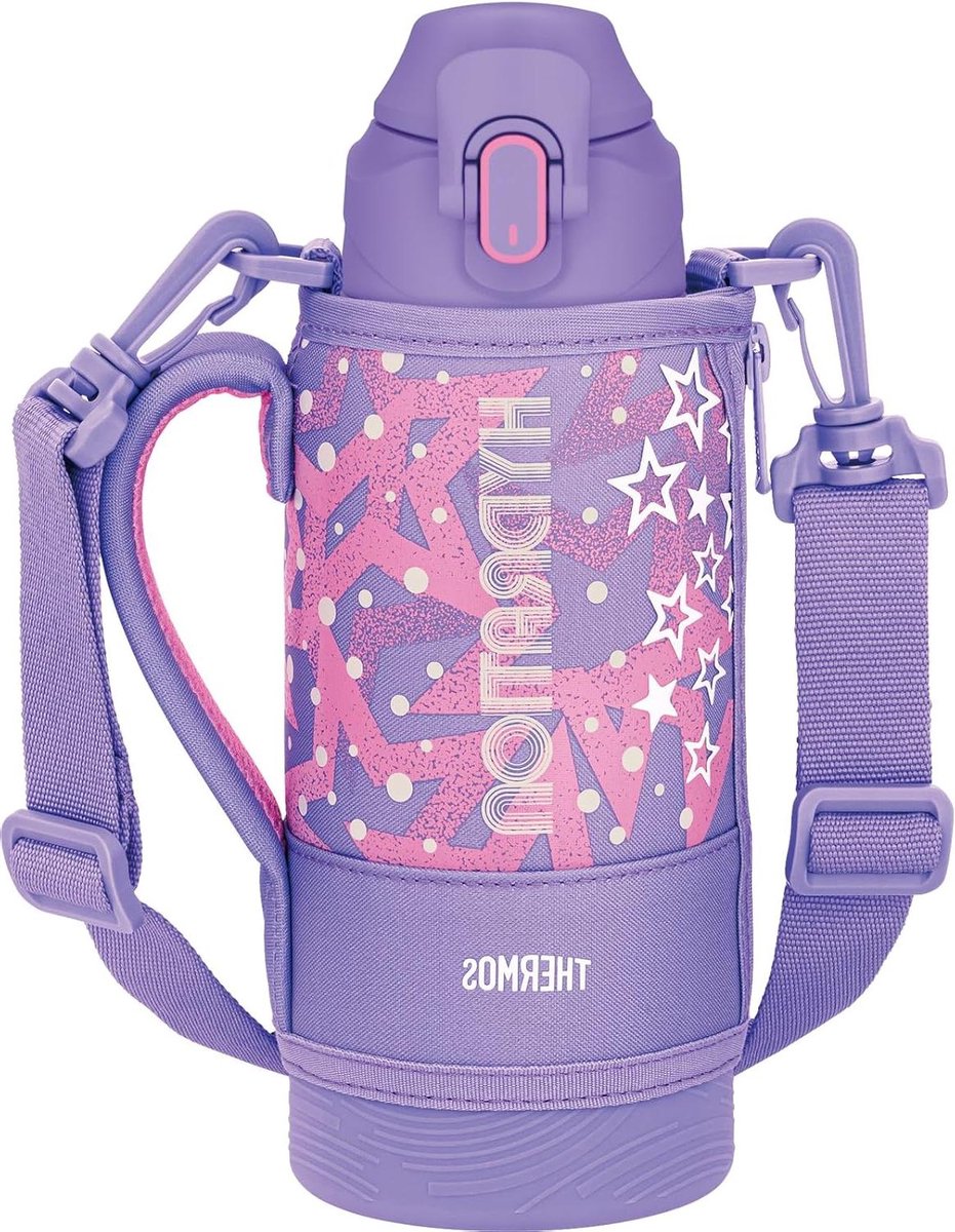 Thermos Waterfles - Roestvrijstalen Fles - Hydrateren Onderweg - Anti-slip Grip - 800 ml - Paars Roze