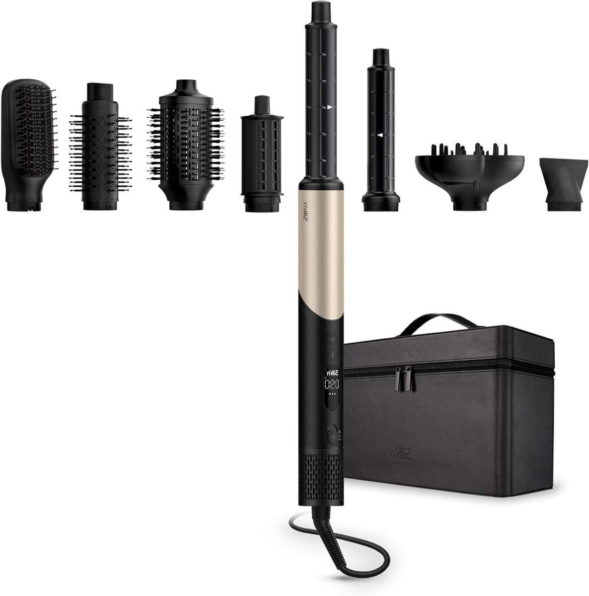 Haardroger met Opzetstukken - Multistyler Föhn - Haar Stylen - Flexibele Controle - 8-in-1 - Roségoud