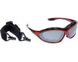 Sportbril met band - Skibril ski bril - Bergwandelen skiën - Verwisselbare band beugel - UVAB Cat.3 - Rood