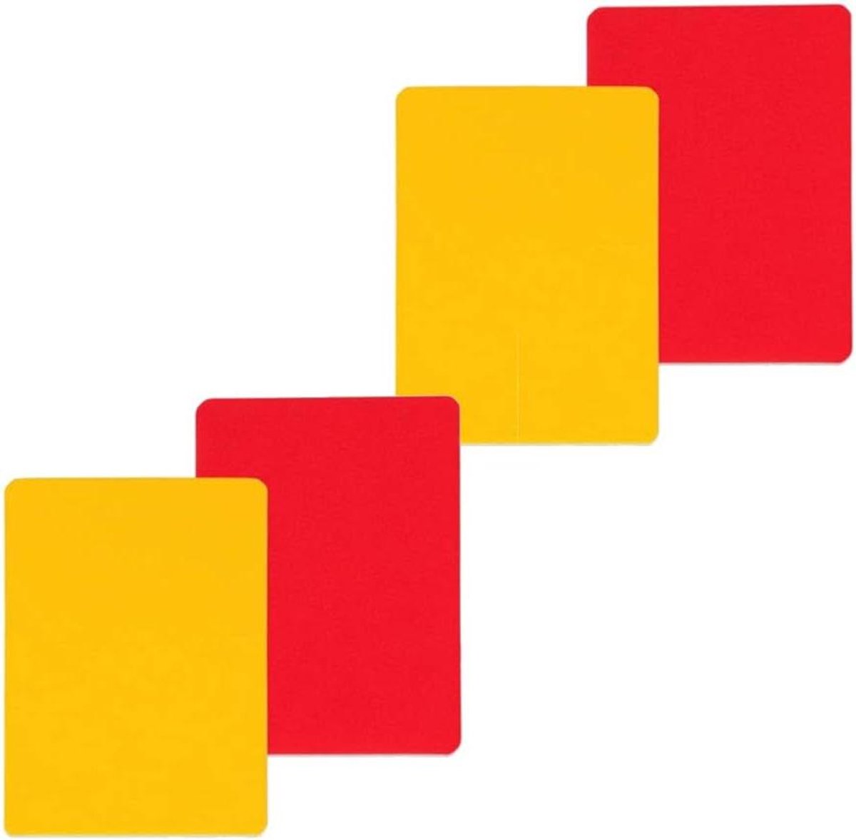 Scheidsrechterskaarten Set - Rood Geel Kaarten - Wedstrijd Beheer - Veld Normen - 4 Stuks - Rood Geel