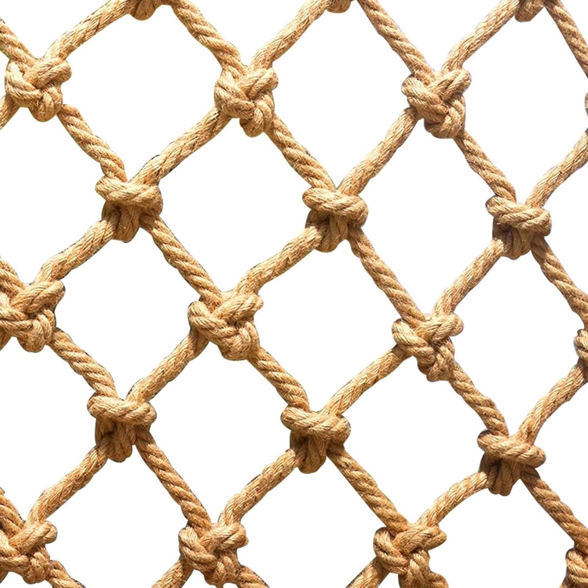 Henneptouw Veiligheidsnet - Jute Touw Gaas - Kinderen Beschermen - Handgeweven Gaas - 8mm Touwdikte 10cm Mesh - Natuurlijk Jute