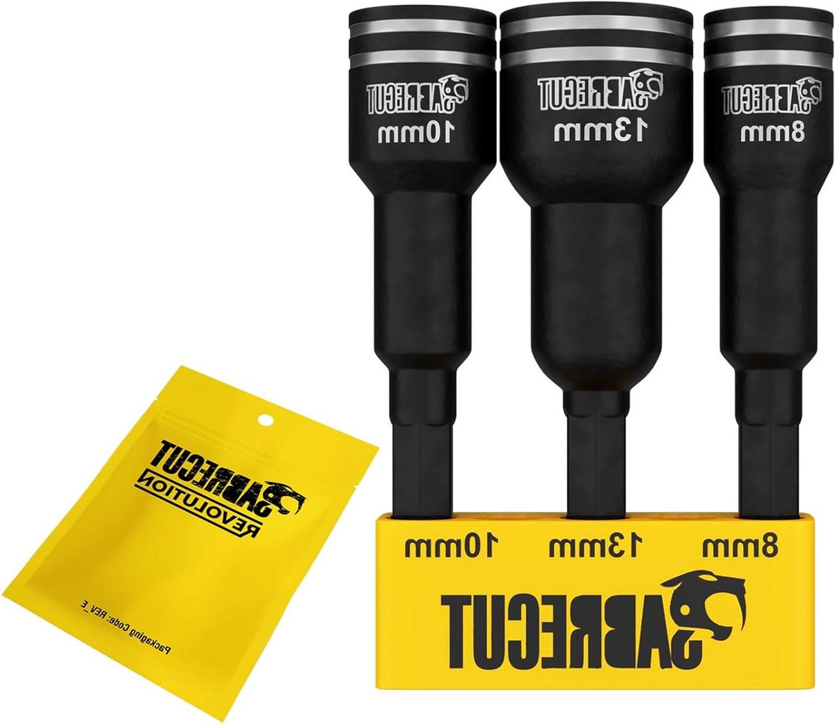 Moerdopsleutel Set - Dopsleutel Adapter - Boren Gebruiken - Slagmoer Chroom-Vanadium - 8 10 13 mm - Zwart