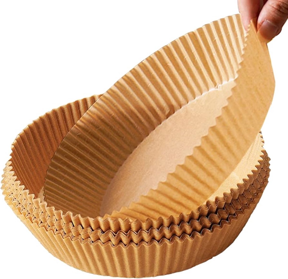 50x Airfryer bakpapier - Airfryer bakjes - Wegwerp bakjes - Baking paper liners - Bakvorm - 20 cm diameter - Jonyx