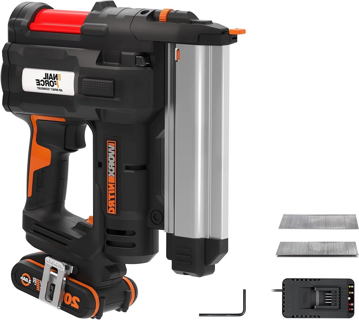 Accu Spijker en Nietmachine - Tacker Tackerpistool - Klusprojecten Uitvoeren - Met Diepte-instelling - 50 mm nagels - Meerkleurig