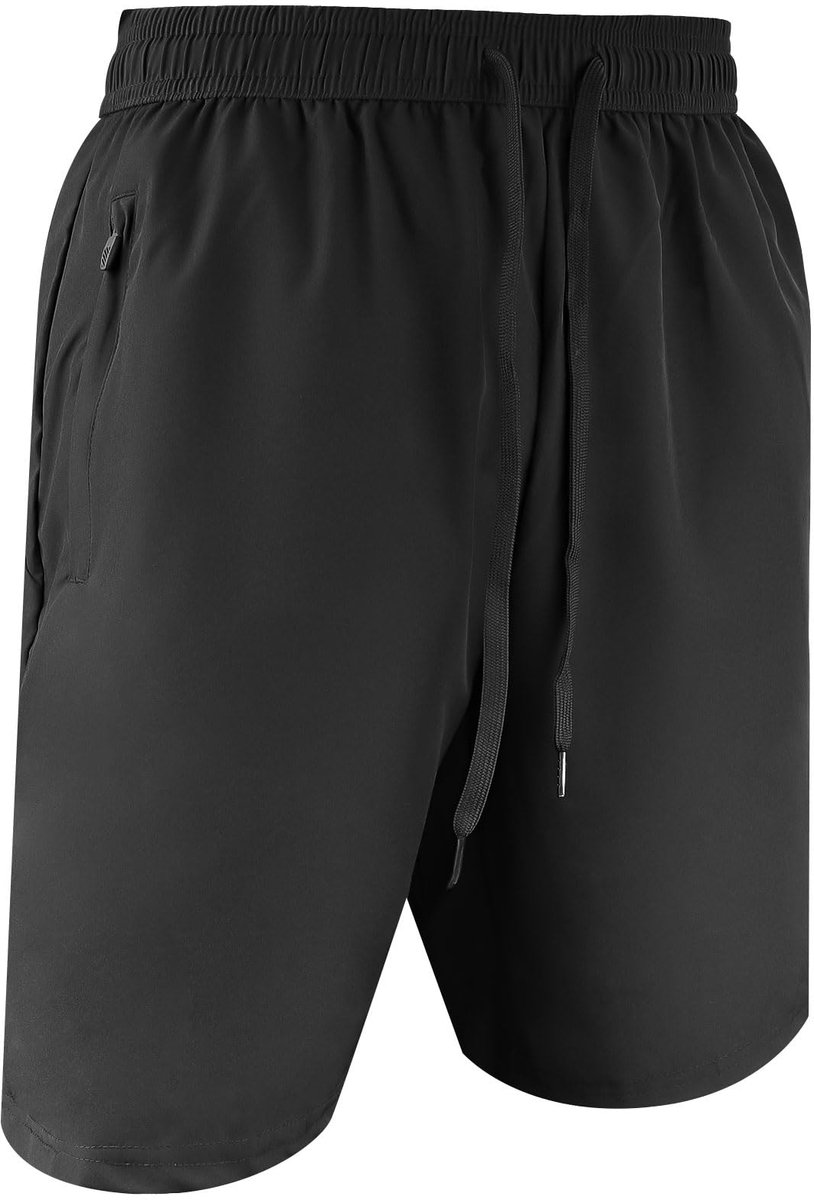 AOMIG Heren Running Gym Sneldrogende Shorts, Heren Zomer Casual Sport Short met Zakken met Rits, Outdoor Workout Training Kort, Elastische taille Ademende Stretch Korte Broek voor Fitness, Jogger