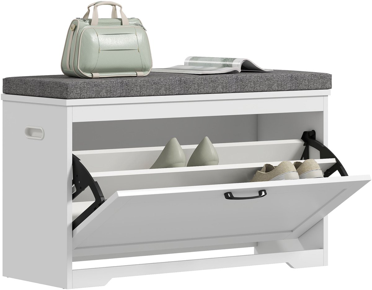 HOMCOM Schoenenbank - Spaanplaat, MDF - 80x30x50cm - Wit
