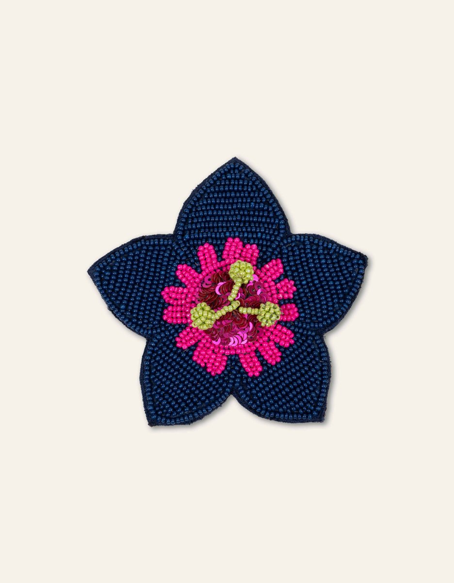 Oilily Flower Broche - Blauw - One size