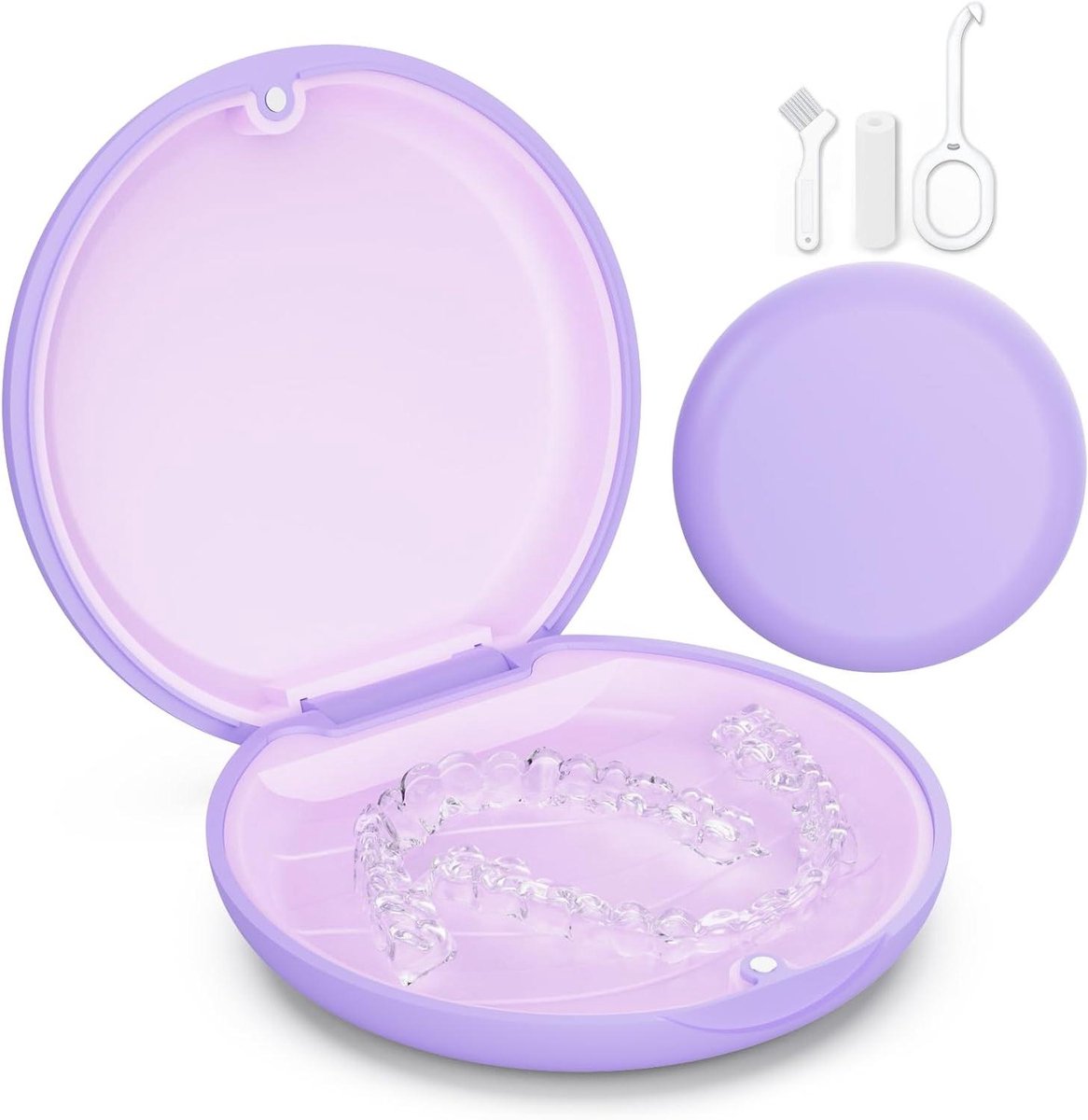 Retainer Case - Mondbescherming Houder - Orthodontie Opbergen - Met Verwijderbare Siliconen Pad - 12.4 x 9.3 x 2.3 cm