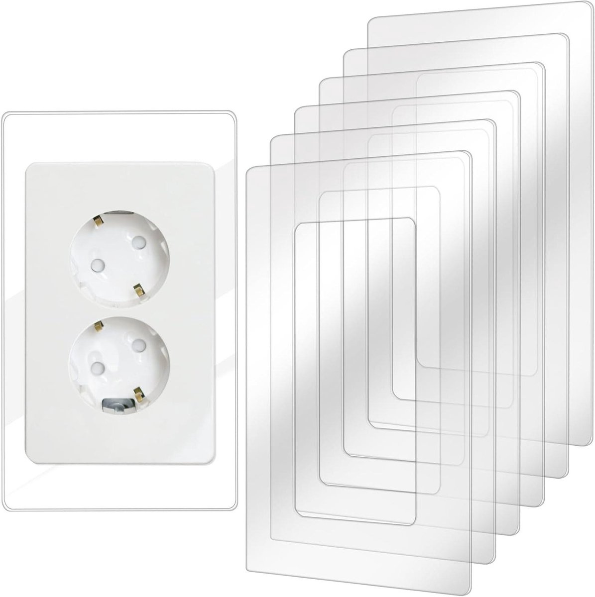 Lichtschakelaar Bescherming - Wandbescherming Stopcontact - Babykamer Beveiligen - Zelfklevend - 6 stuks - Wit