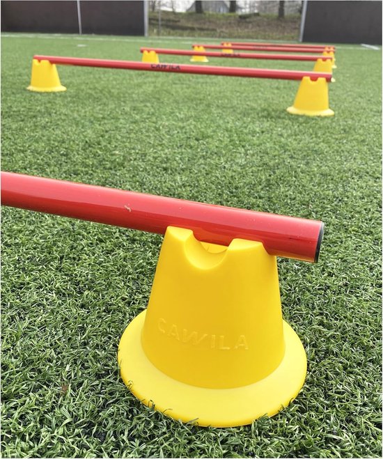 Mini Pylonen Set - Trainingskegels Horden - Sporttraining Parcours - Met Stang Uitsparingen - 10 cm Hoog - Rood van MINI — afbeelding 3