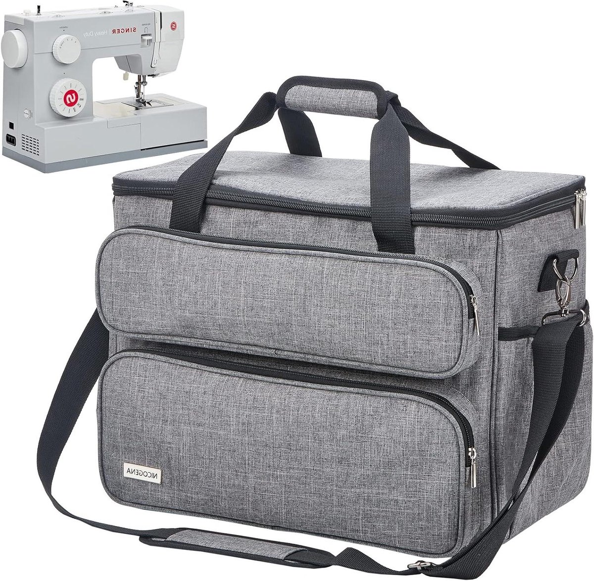 Naaimachine Tas - Opbergtas Machine - Veilig Vervoeren - Dik Gewatteerd - 42 x 20 x 30 cm - Grijs