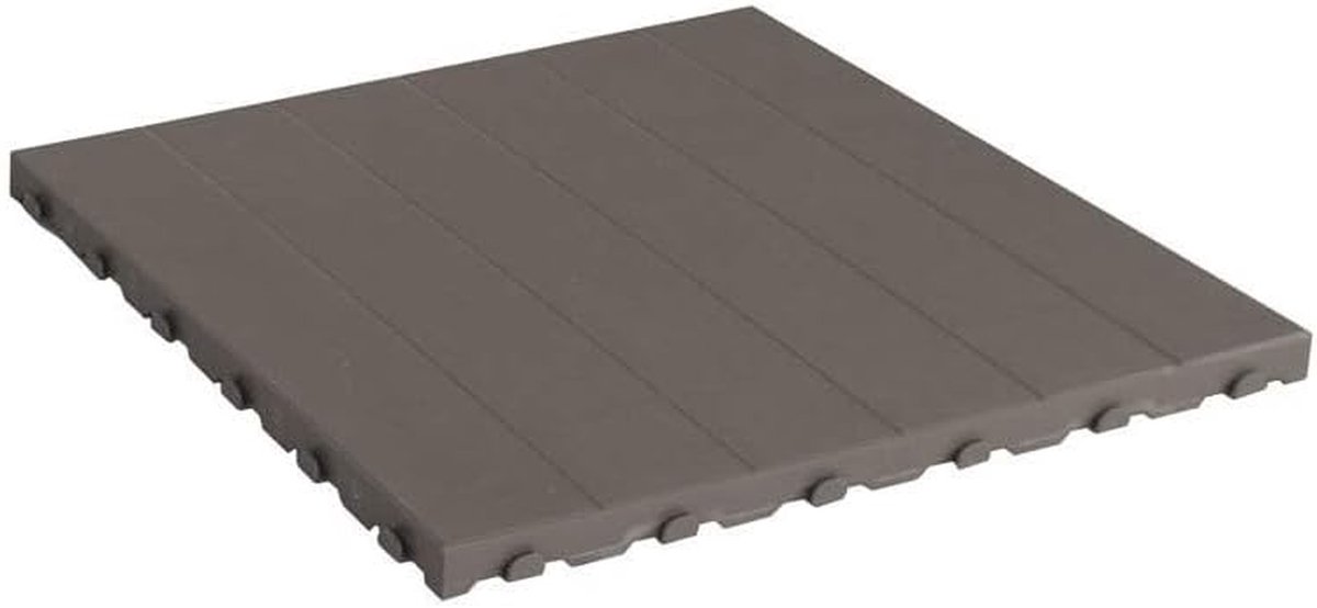 Buitentegels Kunststof - Modulaire Vloer - Tuin Terras - Eenvoudig Bevestigingssysteem - 60x60 cm 4 Stuks - Grijs