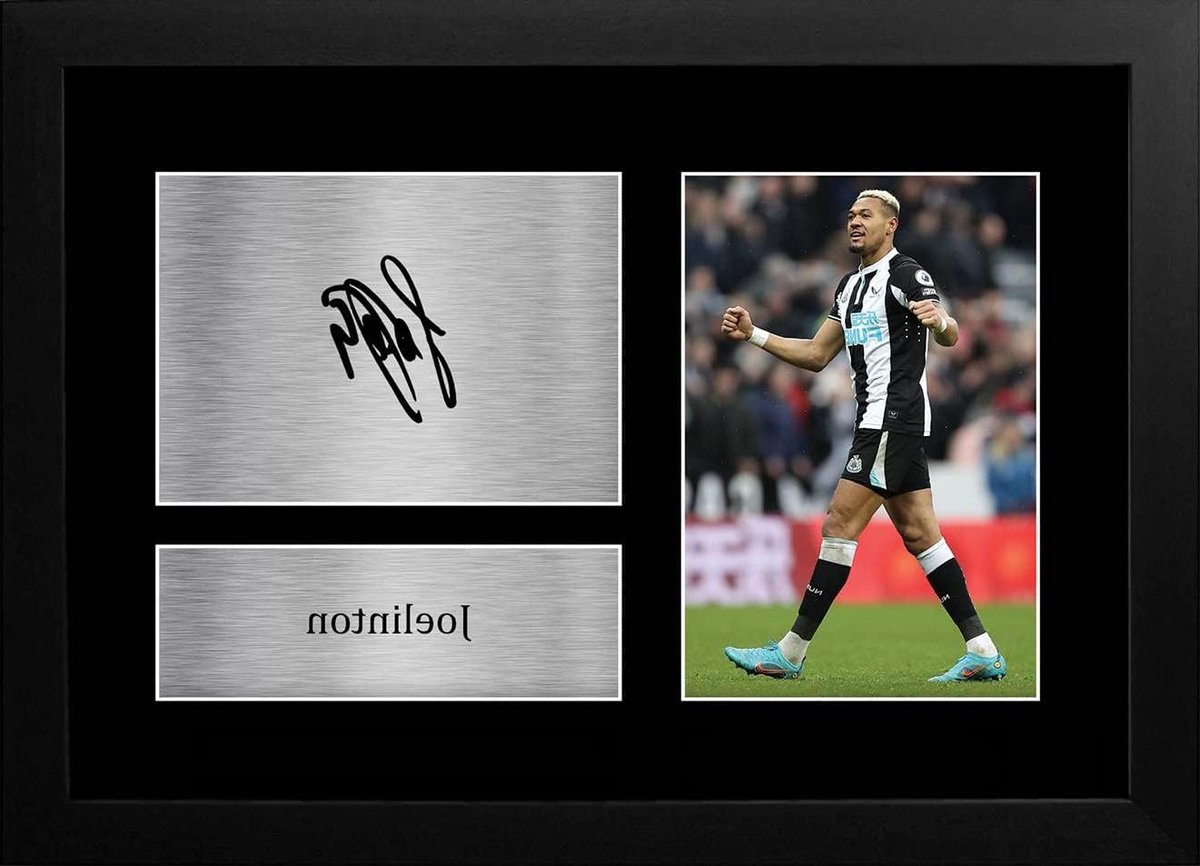 Voetbal Foto - Gesigneerde Poster Fan Artikel - Cadeau Geven - Gedrukte Replica Handtekening - A4 330x245mm - Zwart