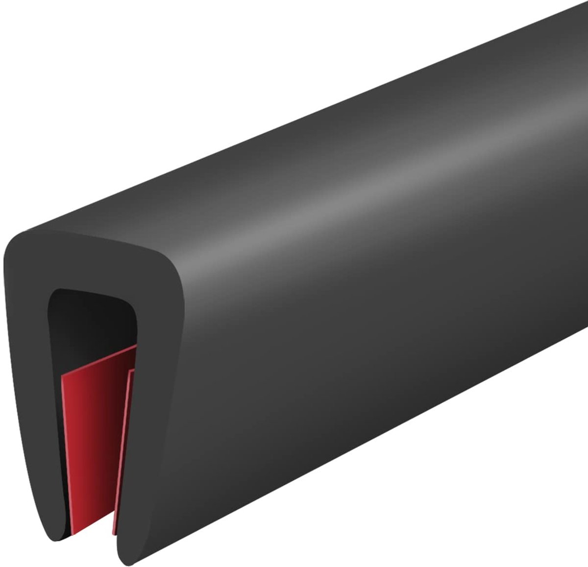 Rubberen rand, zelfklevende U-vormige randbeschermer, flexibele randbeschermers, maat 3 mm, geschikt voor 2-4 mm dik plaatwerk en glas, lengte 6 m
