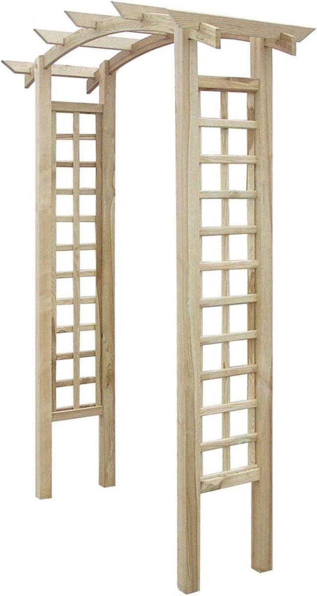 Rozenboog Tuinboog - Pergola Klimhulp - Planten Steunen - Groen Geïmpregneerd - 150 x 50 x 210 cm - Houtkleur