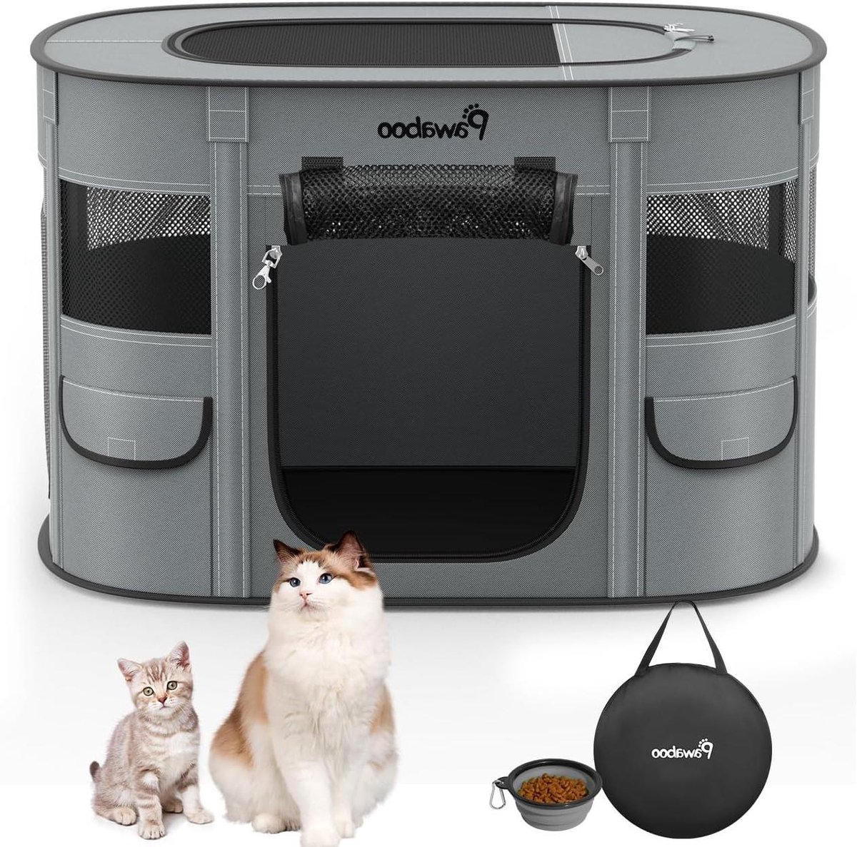 Hondenbox Draagbaar - Hondenren Tent - Reizen met Huisdier - Waterdicht Ademend Gaas - 80 x 60 x 55 cm