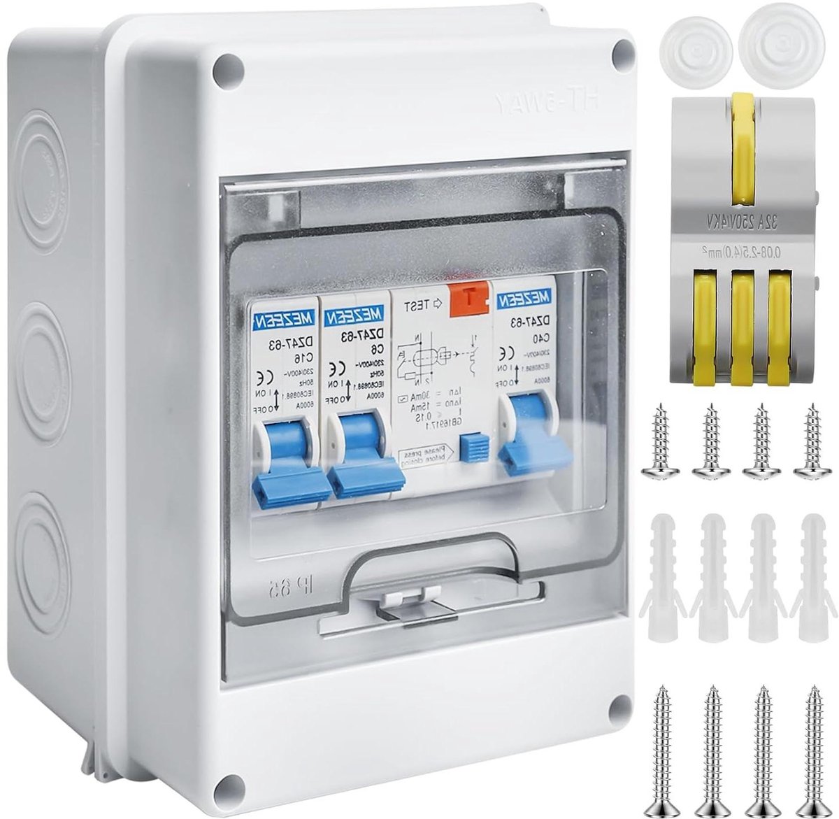 Zekeringkast Opbouw - Verdeelkast Kleine - Elektrische Beveiliging - IP65 Waterdicht - 17 x 12 x 10 cm - Grijs