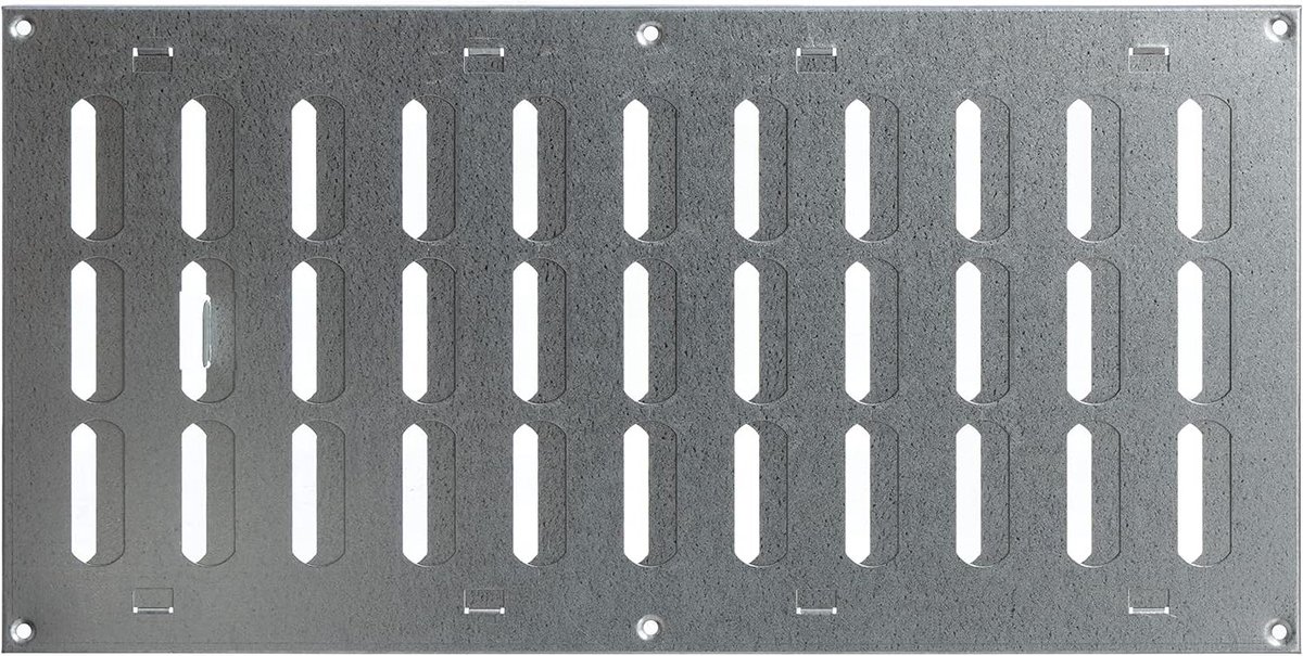 Ventilatierooster Rechthoekig - Luchtstroomregelaar Rooster - Luchtcirculatie Verbeteren - Verstelbare Lamellen - 400x200mm - Zinkkleurig