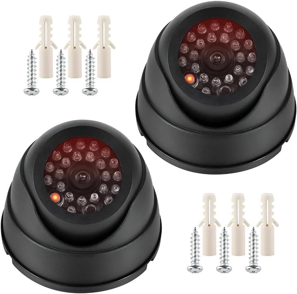 Nep Camera - Dummy Camera - Beveiliging Huis - Knipperend LED - 2 stuks - Wit