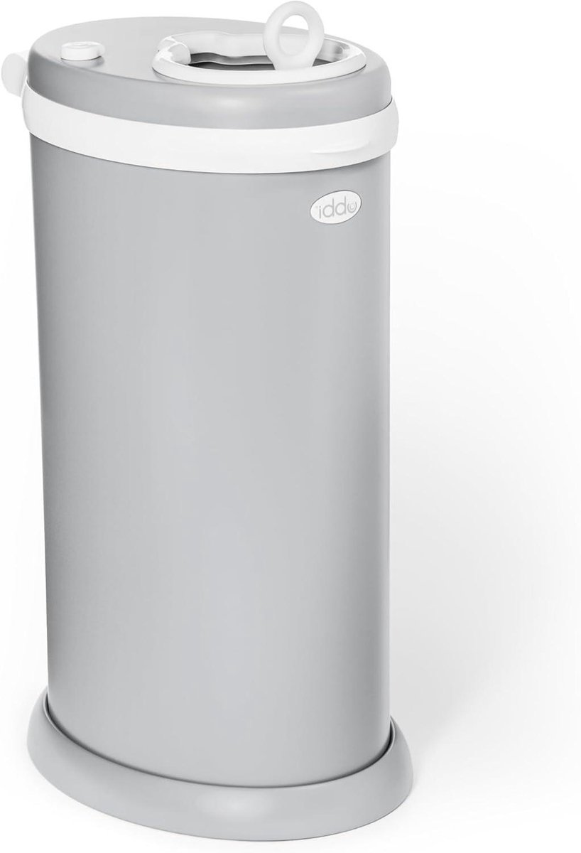 Luieremmer RVS - Afvalemmer Luiers - Geurvrij Houden - Geen Speciale Zakken - 49.5 cm Hoog - Matgrijs