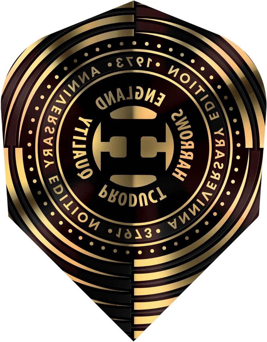 Dart Flights - Vleugels - Precisie Werpen - Gouden Jubileum Editie - 11 x 7 x 1 cm - Goud Zwart