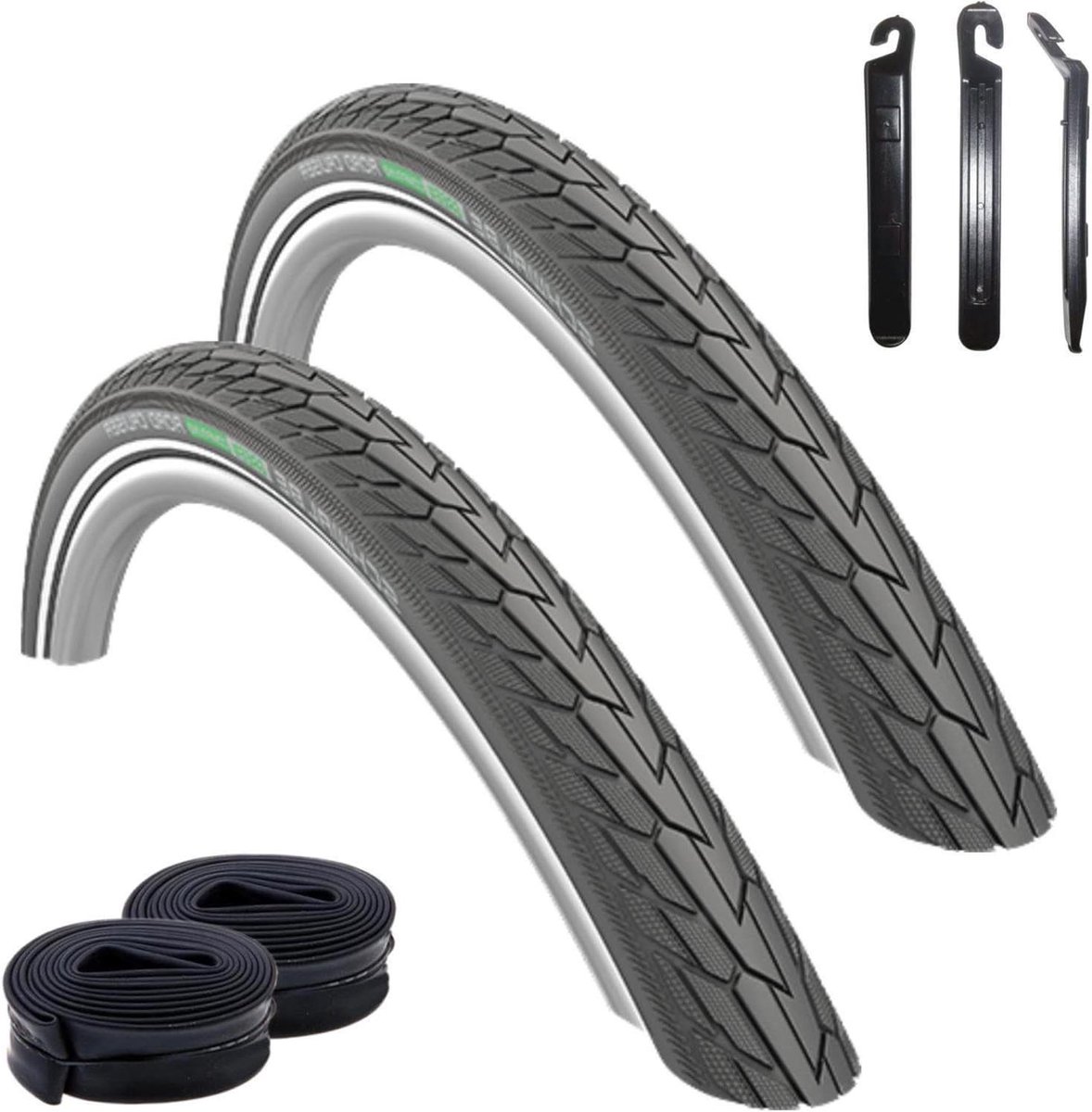 Fietsbanden Set - Banden en Binnenbanden - Veilig Fietsen - Met Reflectie - 47-622 (28 x 1.75) - Zwart