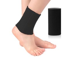 Enkel Gel Mouwen - Enkelsteun Compressie Mouw - Sport Bescherming - Zacht Waterdicht Materiaal - 12.5 cm Lengte - Zwart