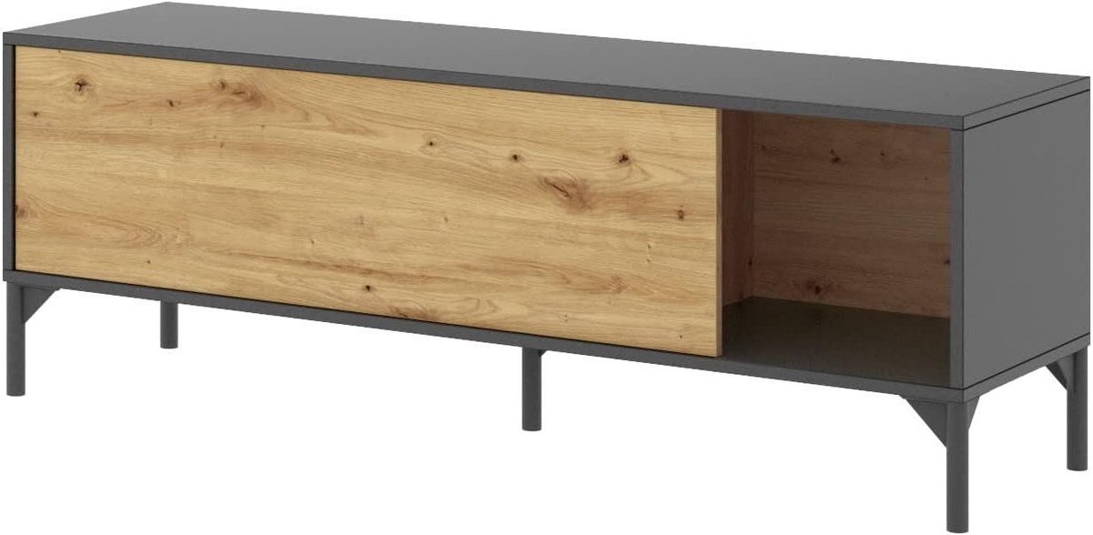 Tv-onderkast - Mediameubel Dressoir - Media Opbergen - Omkeerbare Montage - 133 x 45 x 39 cm - Grafiet en Nordic