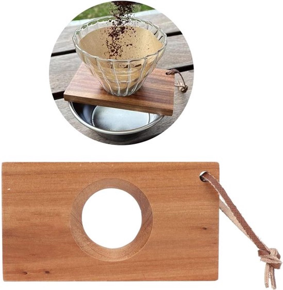 SPHProducts - Hout Giet Over Koffie Druppelaar Stand - Stabiele