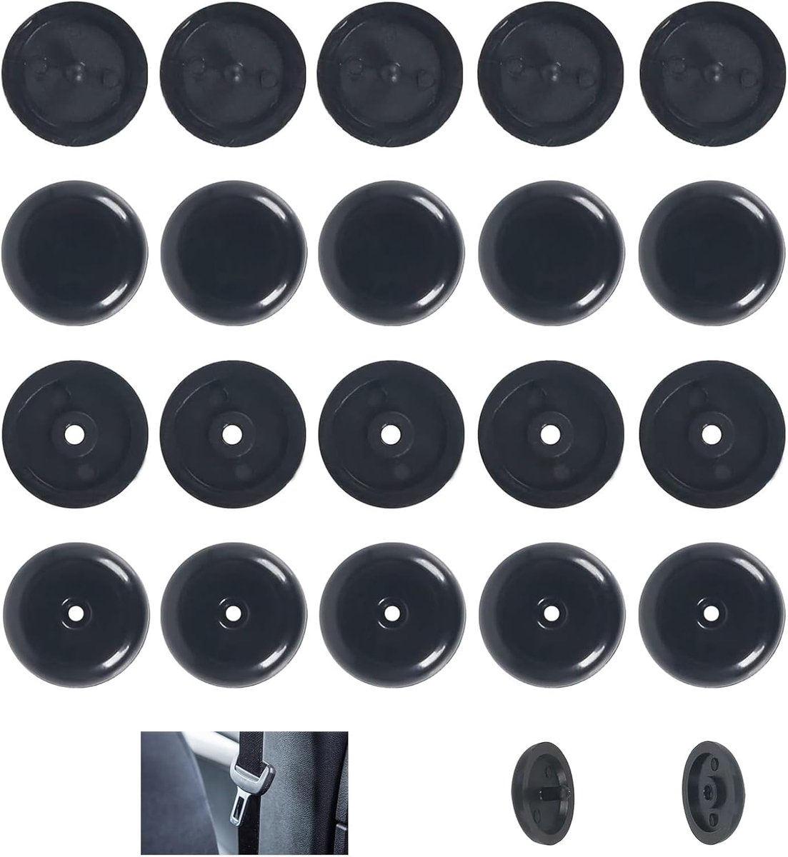 10 paar auto gordelstoppers, veiligheidsgordel stoppers van kunststof, robuust en duurzaam autogordel-gespenhouder, voor veiligheid gordel stopper twee delen universele knop, veiligheidsgordel clips