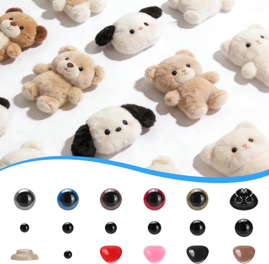 Ogen set, 5–12 mm knoopogen voor haken, knutselogen voor handwerken, haakogen set, Crochet Eyes voor figuren en textielprojecten — afbeelding 4