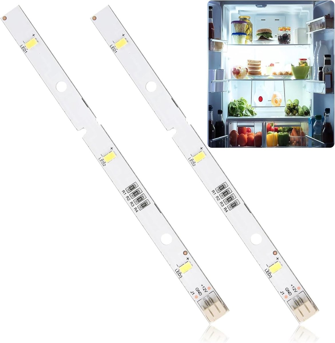 2 Stuks LED Lichtstrip Vervangingslamp voor Koelkast, Geschikt voor Kenwood en Hisense Koelkasten, E349766 MDDZ-162A 1629348, Energiezuinig en Duurzaam