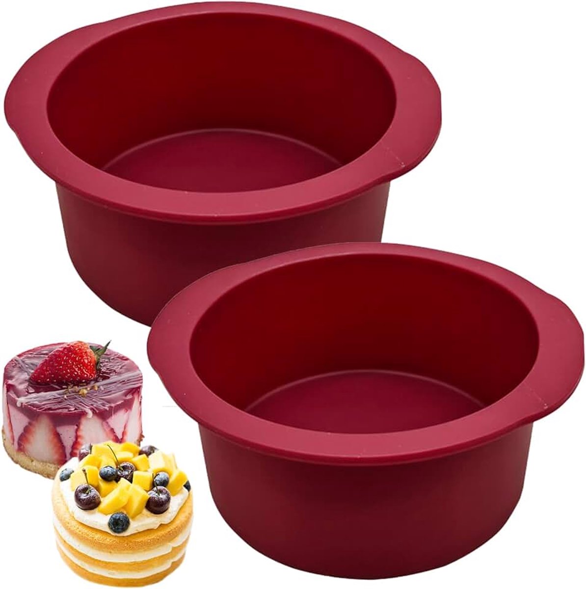 Bakvormen, 2 stuks ronde 10 cm, antiaanbaklaag, kleine cakevorm voor taarten, cheesecakes en brood