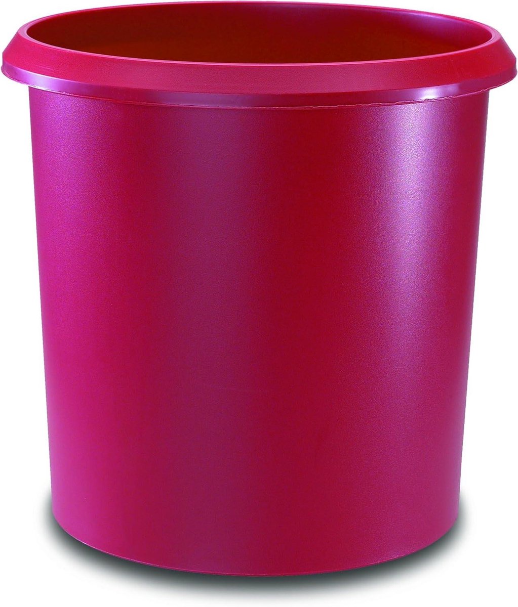 Prullenbak - Vuilnisemmer - Kantoor Organisatie - Stevige Kunststof - 18 Liter - Rood