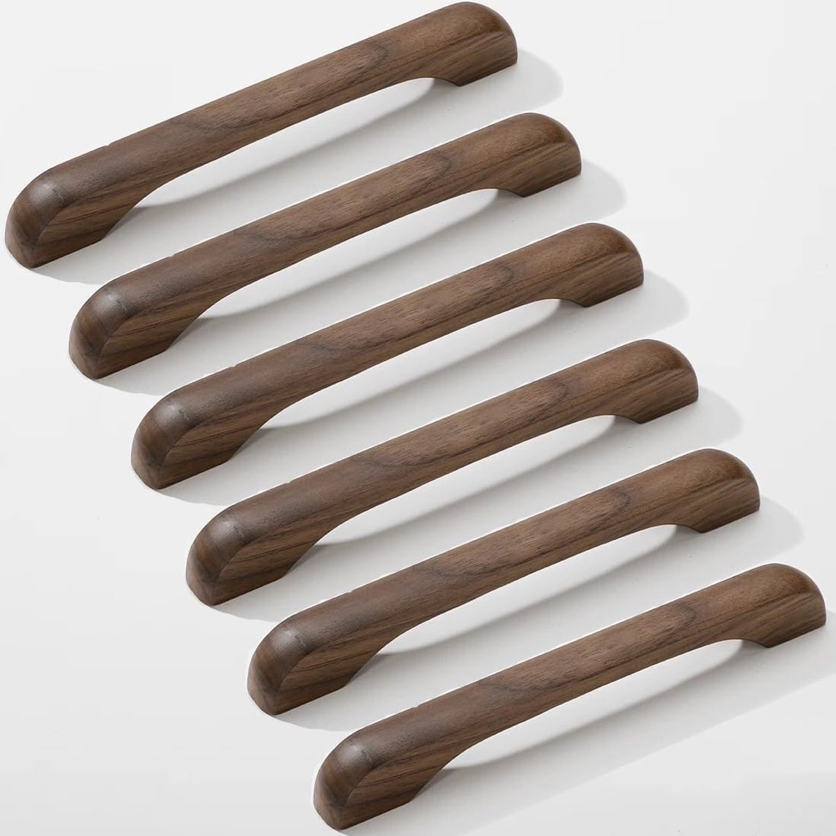 Houten Keukenladen Handgrepen Set van 6, 160mm Gatafstand, Duurzaam en Stijlvol voor Keukenmeubels en Kasten