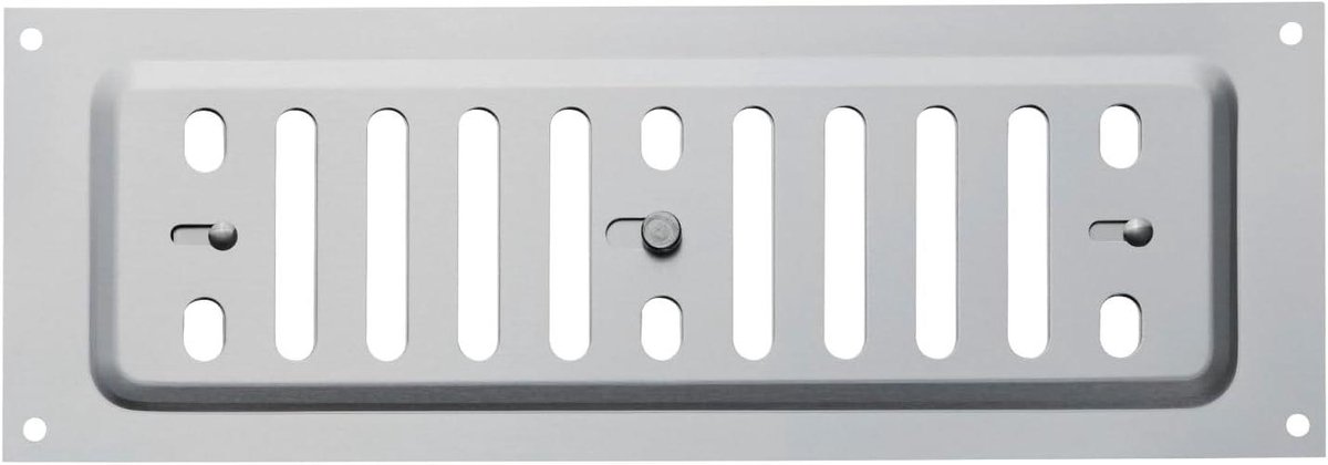 Ventilatierooster - Rooster met schuif - Luchtcirculatie regelen - Afsluitbaar met schuif - 260 x 90 mm - RVS