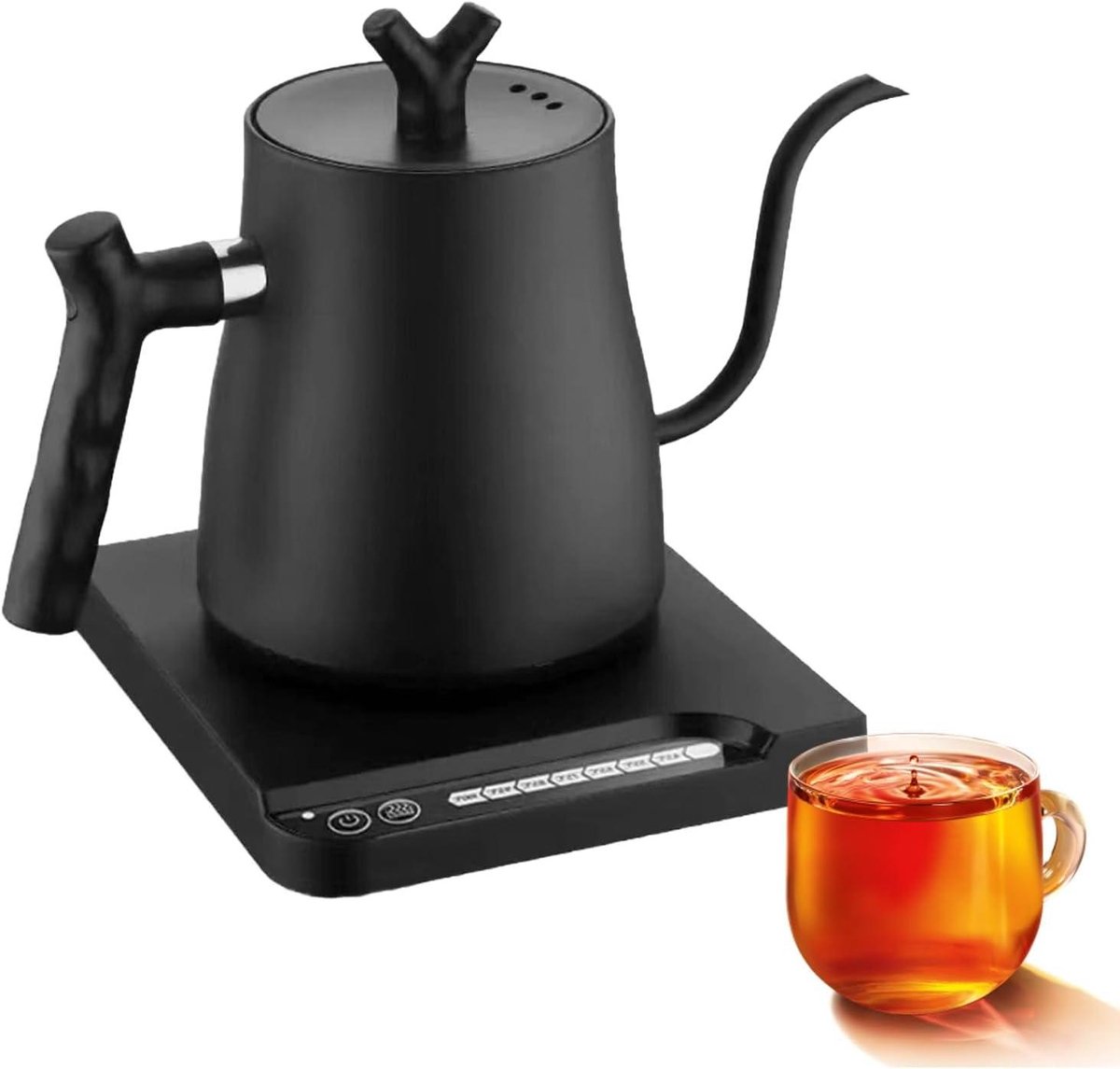 Elektrisch Waterkokertje - Thee Maker Ketel - Drankjes Bereiden - Precisie Gieten - 1000 ml - Zwart