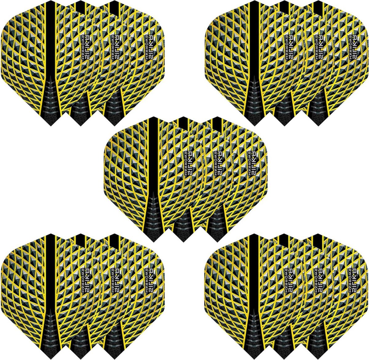 Dart Vluchten - Dart Flights - Precisie Darten - Extra Sterk 100 Micron - 5 Sets - Geel